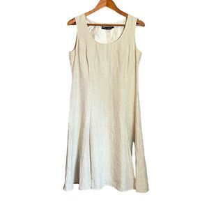 Carlie’s Court 100%‎ linen beige sleeveless dress